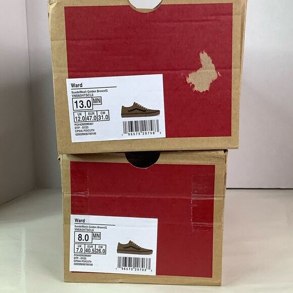 New! VANS Ward Low Top Wheat Tan Suede Leather Skater Men’s Sneaker Sz 13 or 8 - Picture 8 of 9